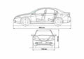 Blueprint Honda Accord VII Sedan 2005 A4 Photo Print
