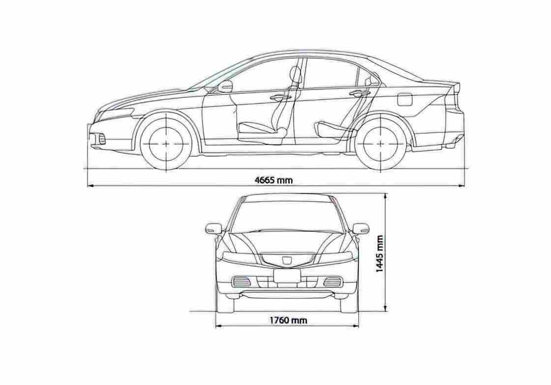 Blueprint Honda Accord VII Sedan 2005 A4 Photo Print