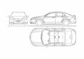 Blueprint Honda Accord VIII Sedan 2009 A4 Photo Print