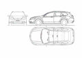Blueprint Honda Accord VIII Tourer Wagon 2009 A4 Photo Print