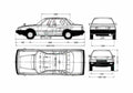 Blueprint Honda Accord Vigor Sedan 1982 A4 Photo Print