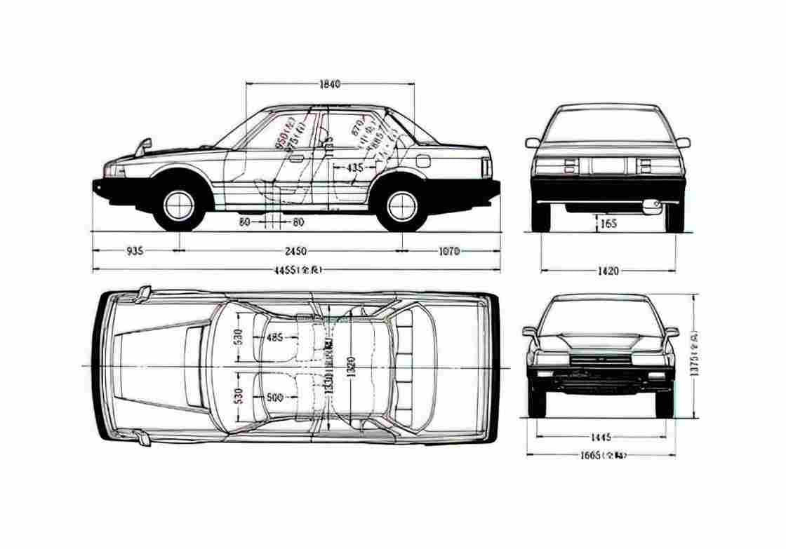Blueprint Honda Accord Vigor Sedan 1982 A4 Photo Print