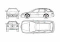Blueprint Honda Accord Wagon 1996 A4 Photo Print