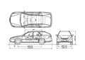 Blueprint Honda Accord Wagon 1997 A4 Photo Print