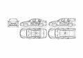 Blueprint Honda Accord Wagon 2005 A4 Photo Print