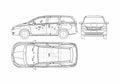 Blueprint Honda Airwave Minivan 2005 A4 Photo Print
