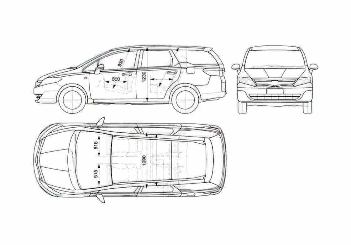 Blueprint Honda Airwave Minivan 2005 A4 Photo Print