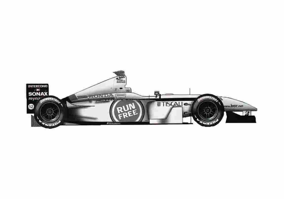 Blueprint Honda BAR 004 F1 OW 2002 A4 Photo Print