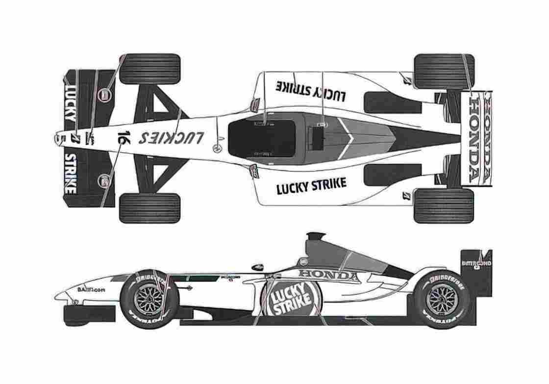 Blueprint Honda BAR 005 Japan GP OW 2003 A4 Photo Print