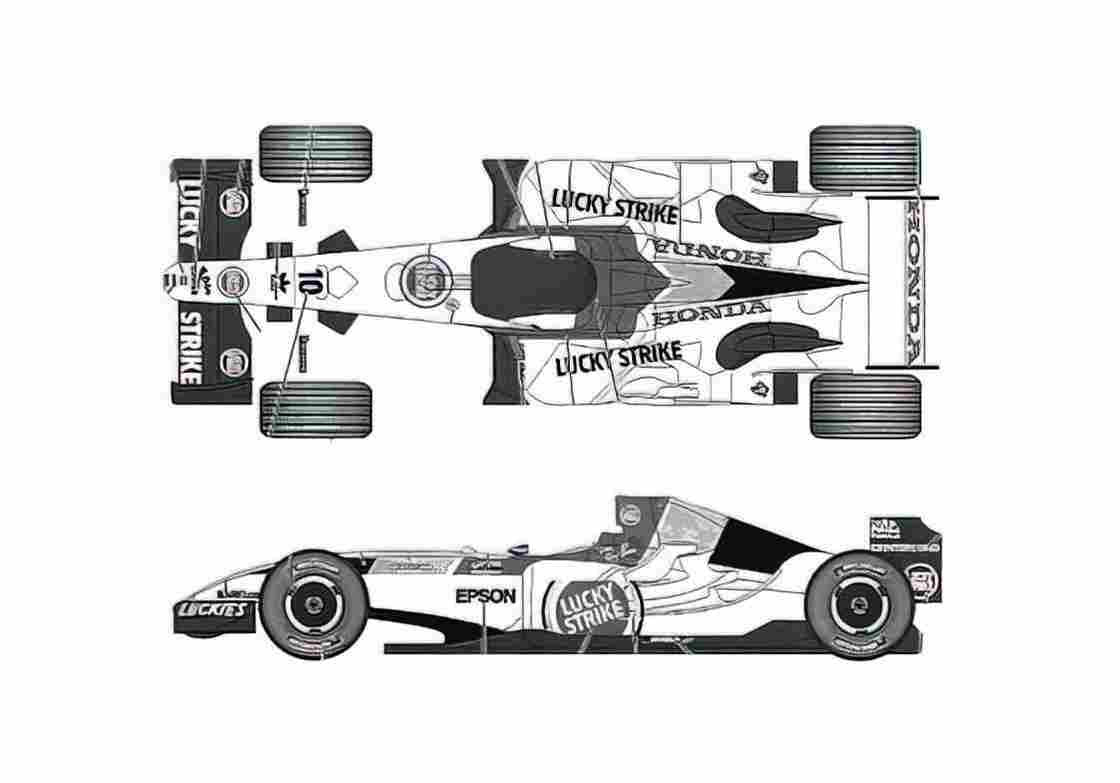 Blueprint Honda BAR 006 Japan GP OW 2004 A4 Photo Print