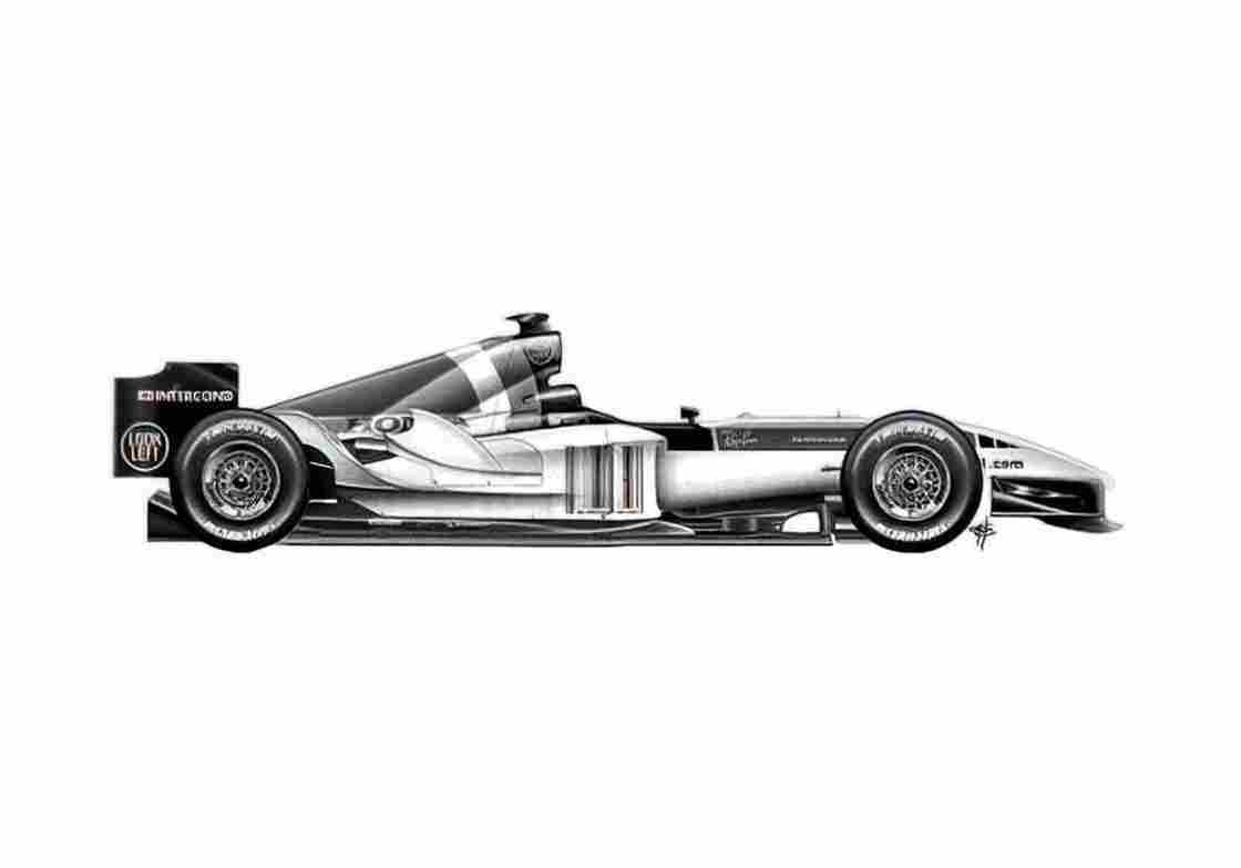 Blueprint Honda BAR 007 F1 OW 2005 A4 Photo Print