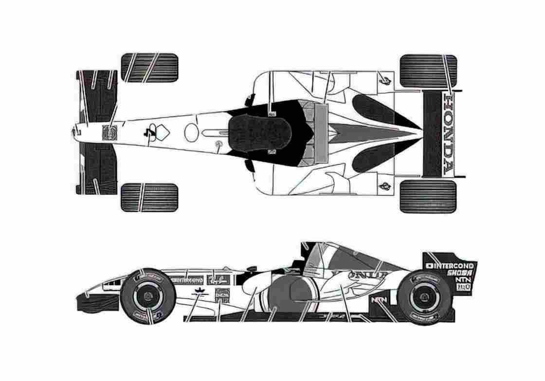 Blueprint Honda BAR 007 Japan GP OW 2005 A4 Photo Print