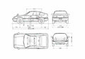 Blueprint Honda Ballade Sports CR X Hatchback 1983 A4 Photo Print