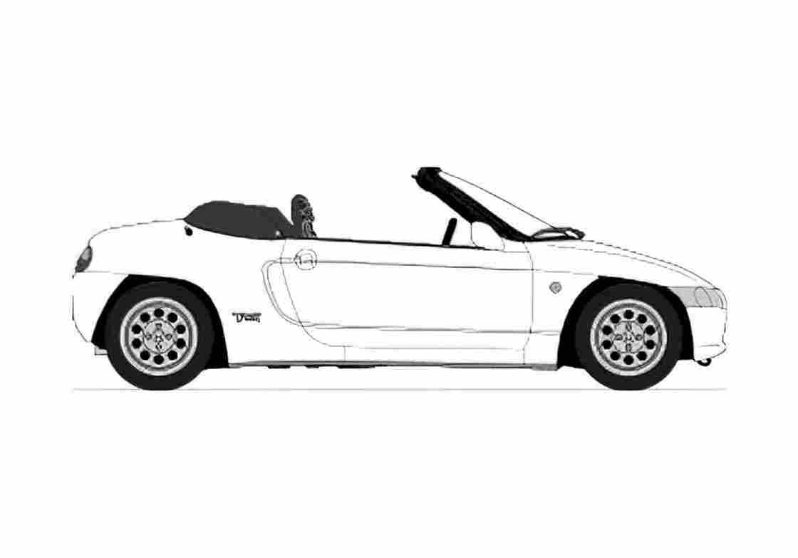 Blueprint Honda Beat Cabriolet 1991 A4 Photo Print