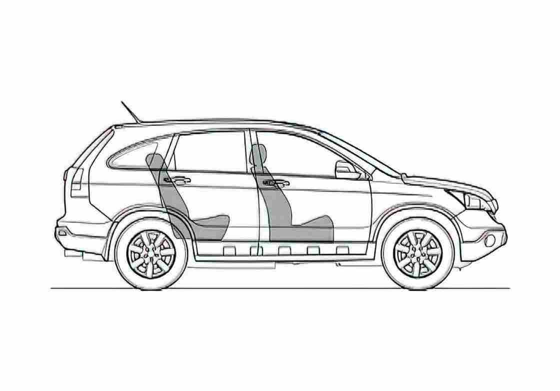 Blueprint Honda CR V SUV 2004 A4 Photo Print
