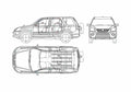 Blueprint Honda CR V SUV 2005 A4 Photo Print