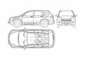 Blueprint Honda CR V SUV 2007 A4 Photo Print