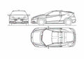 Blueprint Honda CR Z Coupe 2010 A4 Photo Print