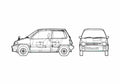 Blueprint Honda City Hatchback 1982 A4 Photo Print