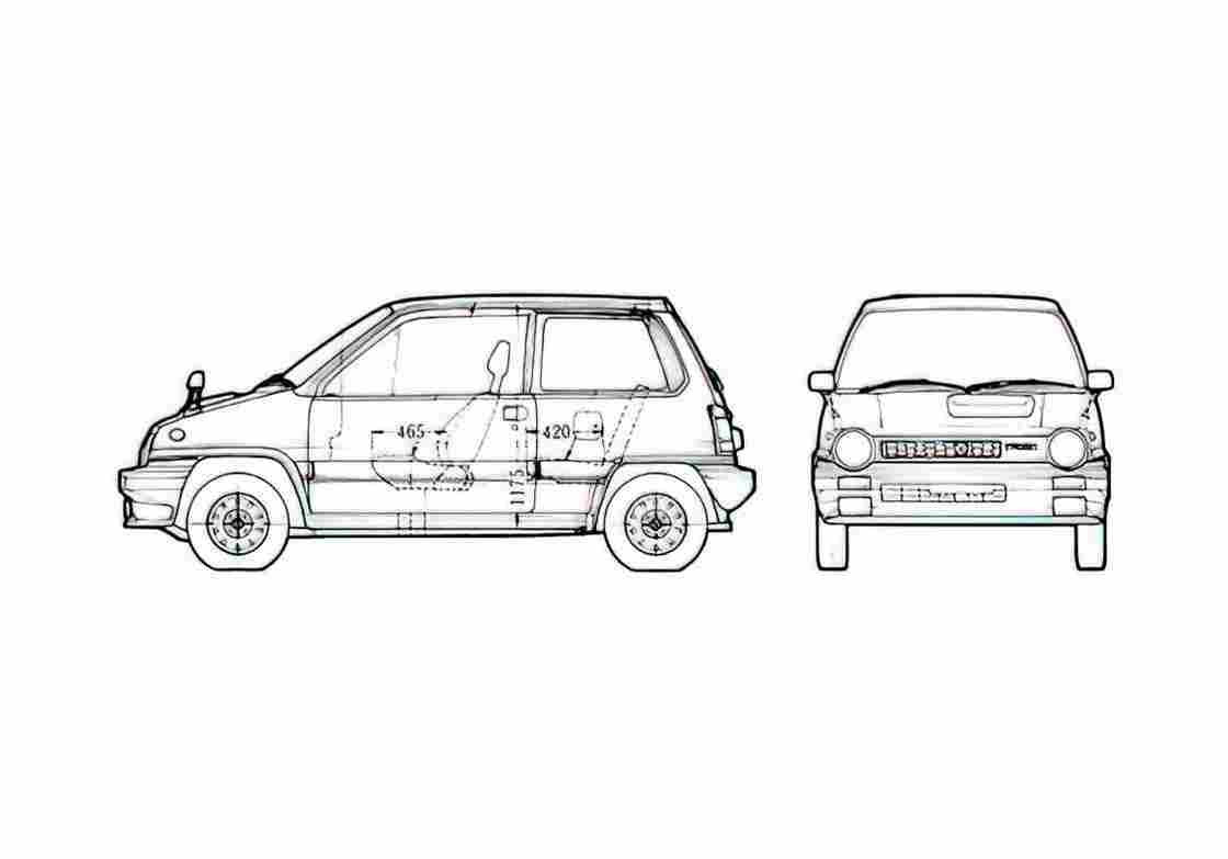 Blueprint Honda City Hatchback 1982 A4 Photo Print