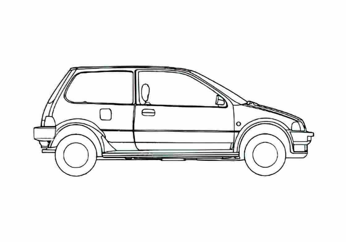 Blueprint Honda City Hatchback 1987 A4 Photo Print