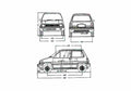 Blueprint Honda City I Sedan 1985 A4 Photo Print