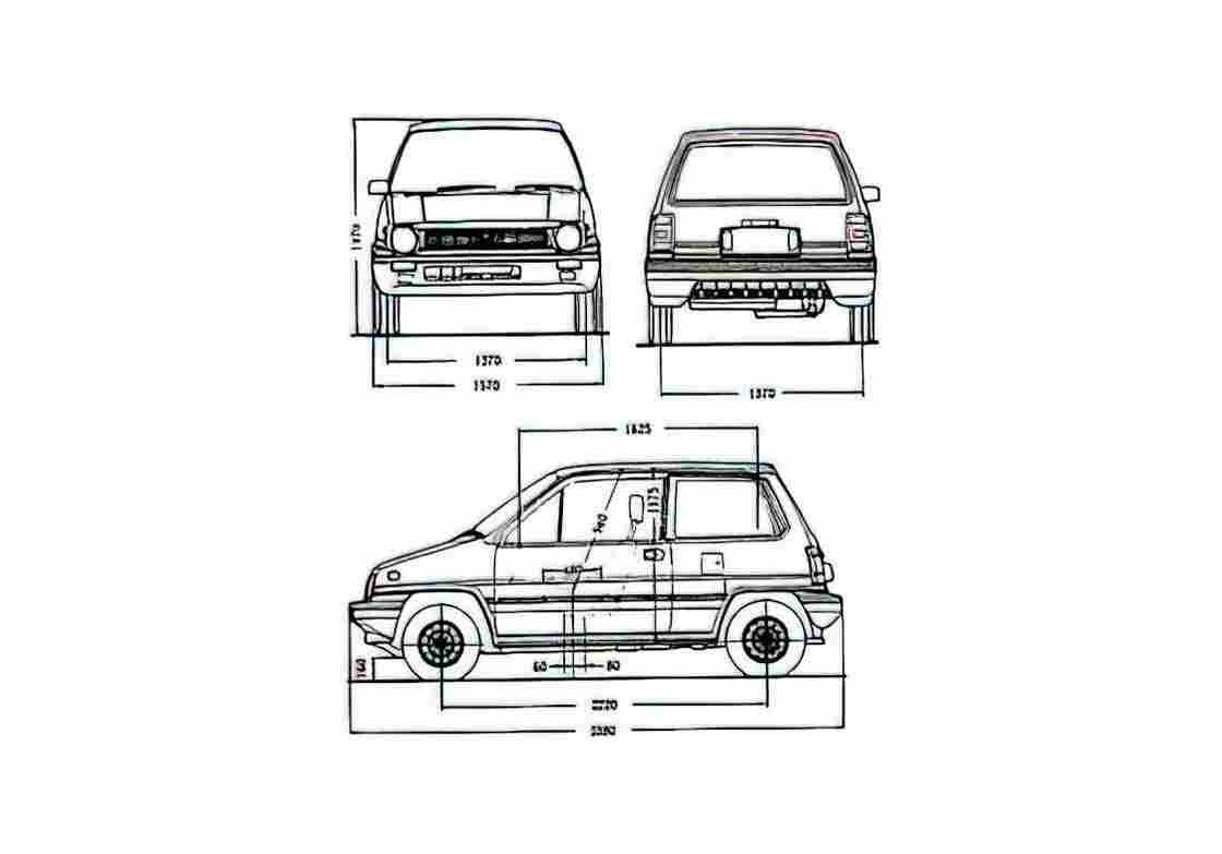 Blueprint Honda City I Sedan 1985 A4 Photo Print