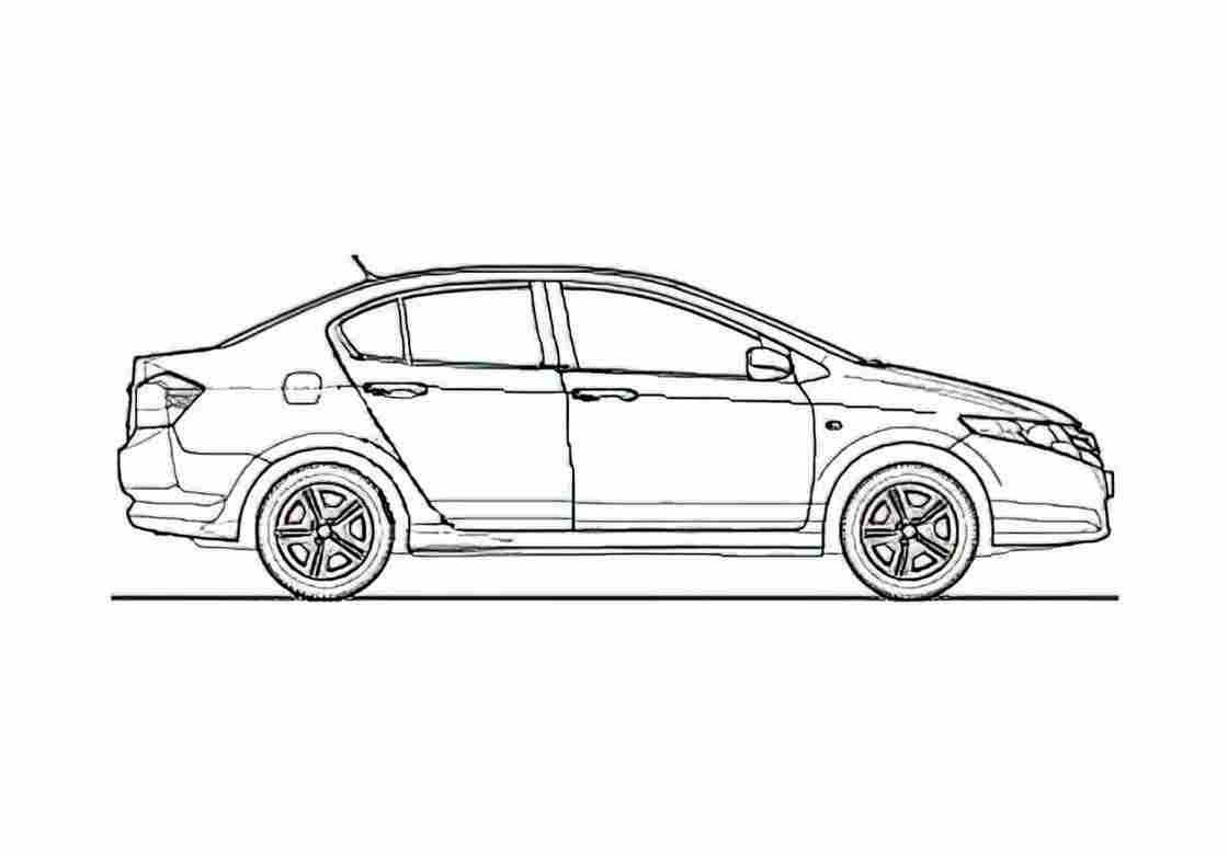 Blueprint Honda City S Sedan 2009 A4 Photo Print