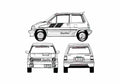 Blueprint Honda City Turbo Aero Hatchback 1982 A4 Photo Print