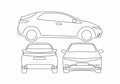 Blueprint Honda Civic Hatchback 2006 A4 Photo Print