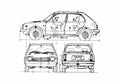 Blueprint Honda Civic I S1 5 door Hatchback 1974 A4 Photo Print
