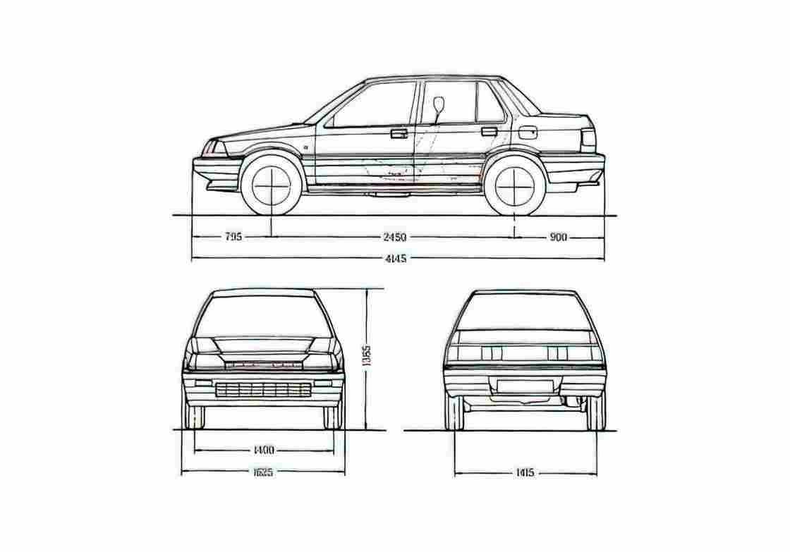 Blueprint Honda Civic III 4 door Sedan 1987 A4 Photo Print