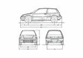 Blueprint Honda Civic III GL Hatchback 1985 A4 Photo Print