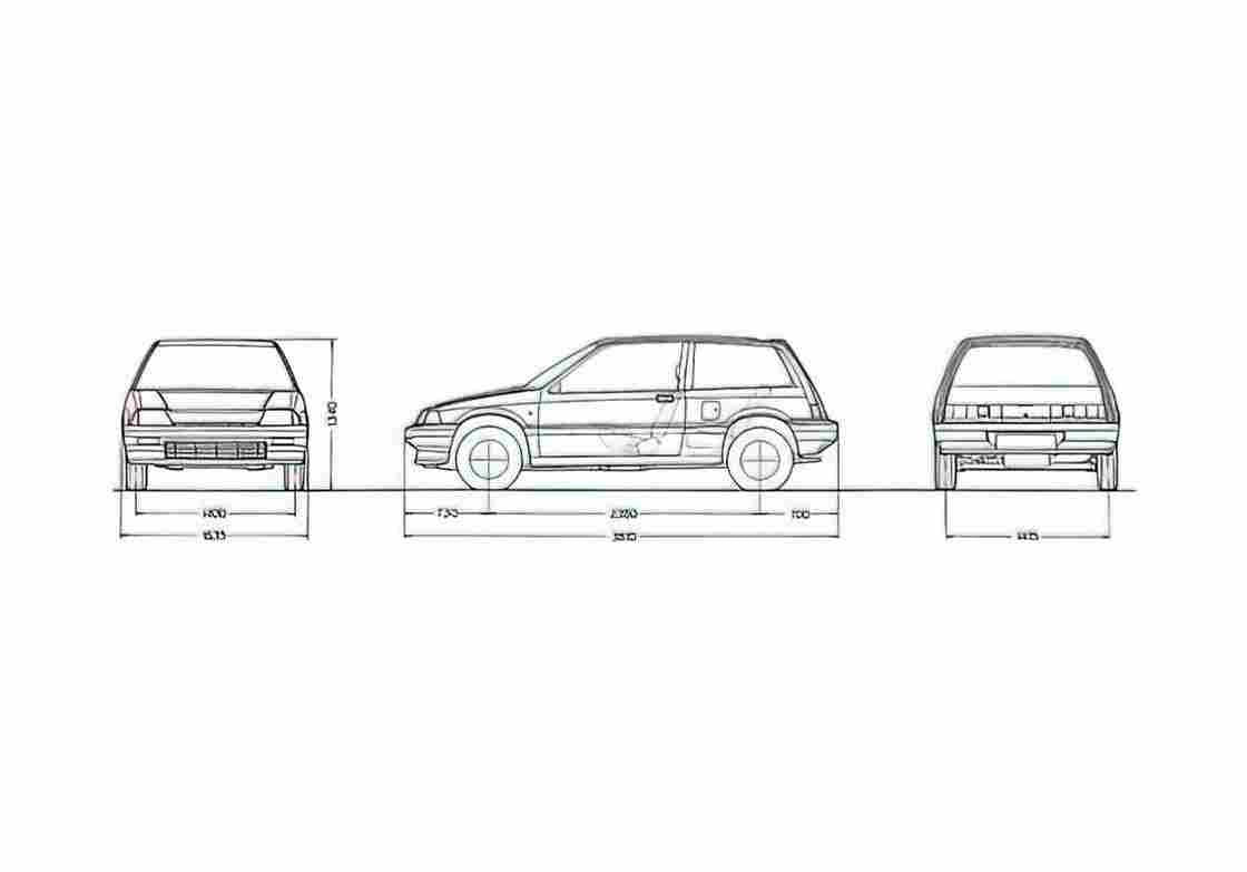 Blueprint Honda Civic III Hatchback 1984 A4 Photo Print