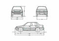 Blueprint Honda Civic III Sedan 1985 A4 Photo Print