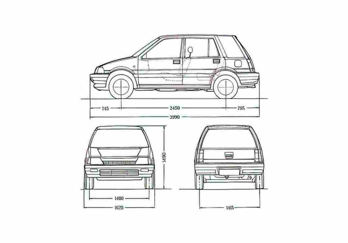 Blueprint Honda Civic III Wagon 1985 A4 Photo Print