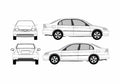 Blueprint Honda Civic Sedan 2002 A4 Photo Print