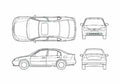 Blueprint Honda Civic Sedan 2004 A4 Photo Print