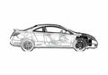 Blueprint Honda Civic Si Coupe 2006 A4 Photo Print