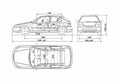 Blueprint Honda Civic Type R Hatchback 1997 A4 Photo Print