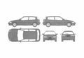 Blueprint Honda Civic V DX Vit 3 door Hatchback 1991 A4 Photo Print