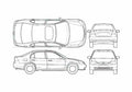 Blueprint Honda Civic VII ES 4 door Sedan 2003 A4 Photo Print