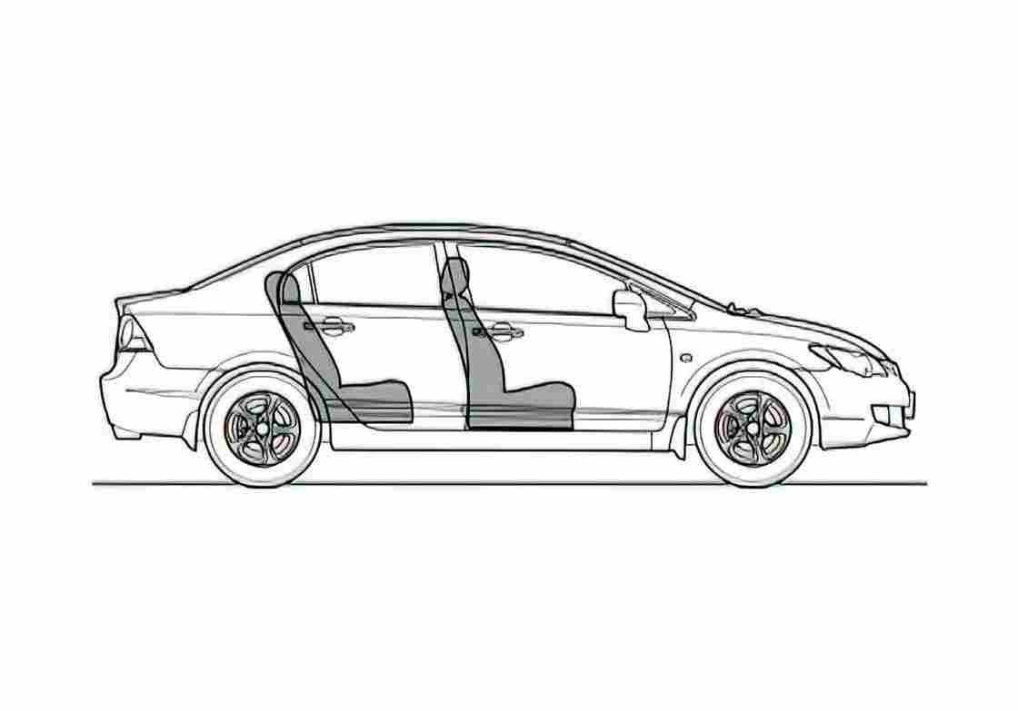 Blueprint Honda Civic VIII FA Sedan 2006 A4 Photo Print