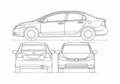 Blueprint Honda Civic VIII LXS Flex Sedan 2008 A4 Photo Print
