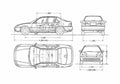 Blueprint Honda Civic VTi Sedan 1991 A4 Photo Print