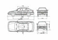 Blueprint Honda Concerto Hatchback 1991 A4 Photo Print