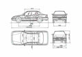 Blueprint Honda Concerto Sedan 1991 A4 Photo Print