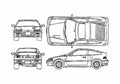 Blueprint Honda Cyber CR X Si Hatchback A4 Photo Print