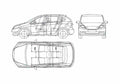 Blueprint Honda Edix Hatchback 2005 A4 Photo Print