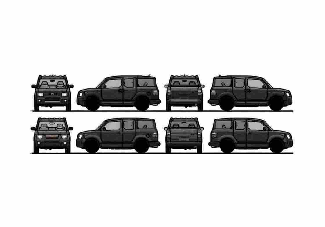 Blueprint Honda Element SUV 2006 A4 Photo Print
